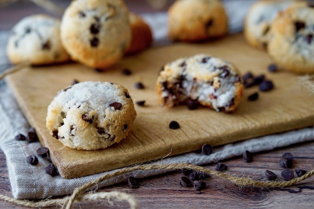 Biscotti morbidi al cioccolato e cocco