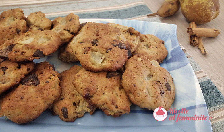 Biscotti pere e cioccolato senza burro