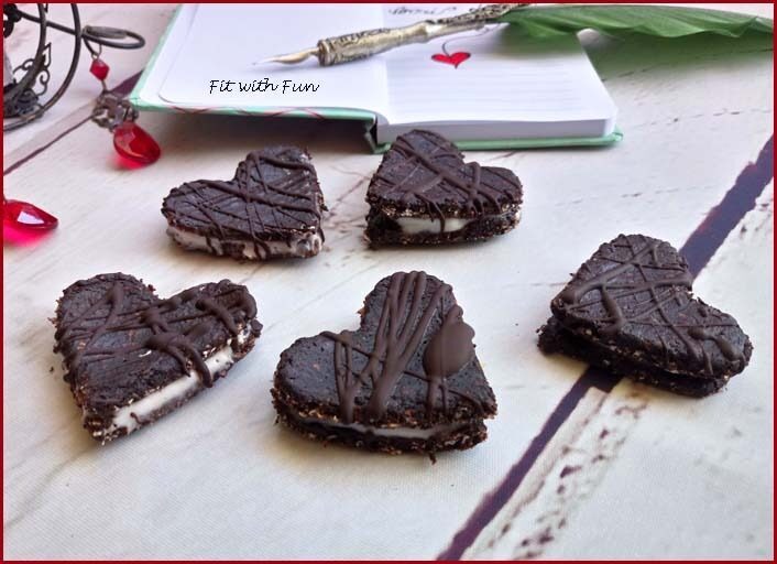 Biscotti Ripieni Vegan e Senza Cottura al Cacao e Avena