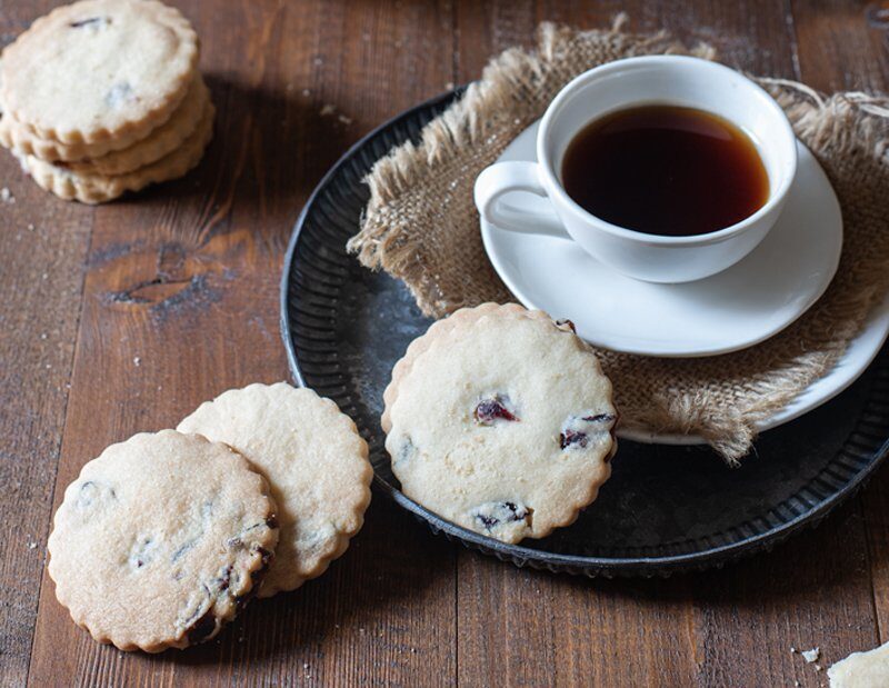 Biscotti sablè ai mirtilli rossi