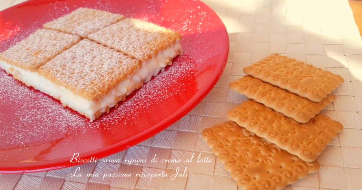 Biscotti saiwa ripieni di crema al latte