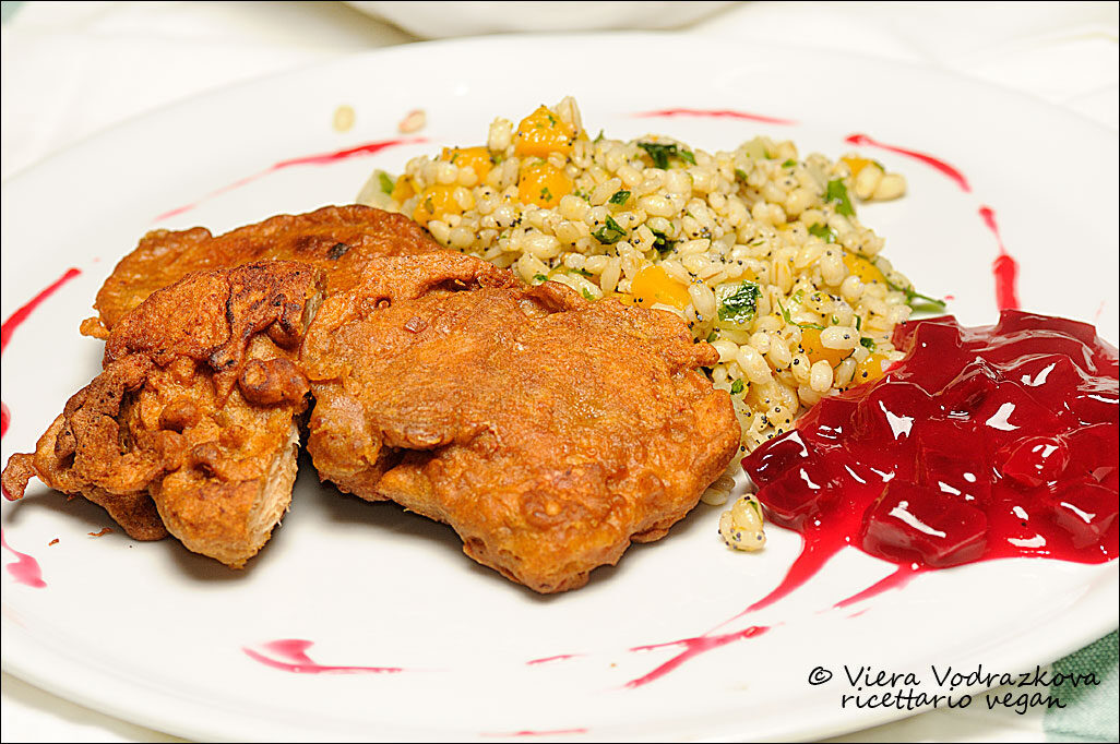 Bistecchine di soia con orzo autunnale