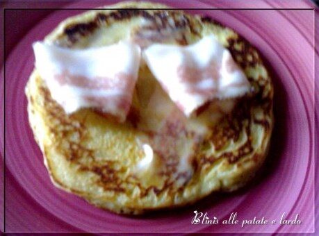 Blinis alle patate con lardo
