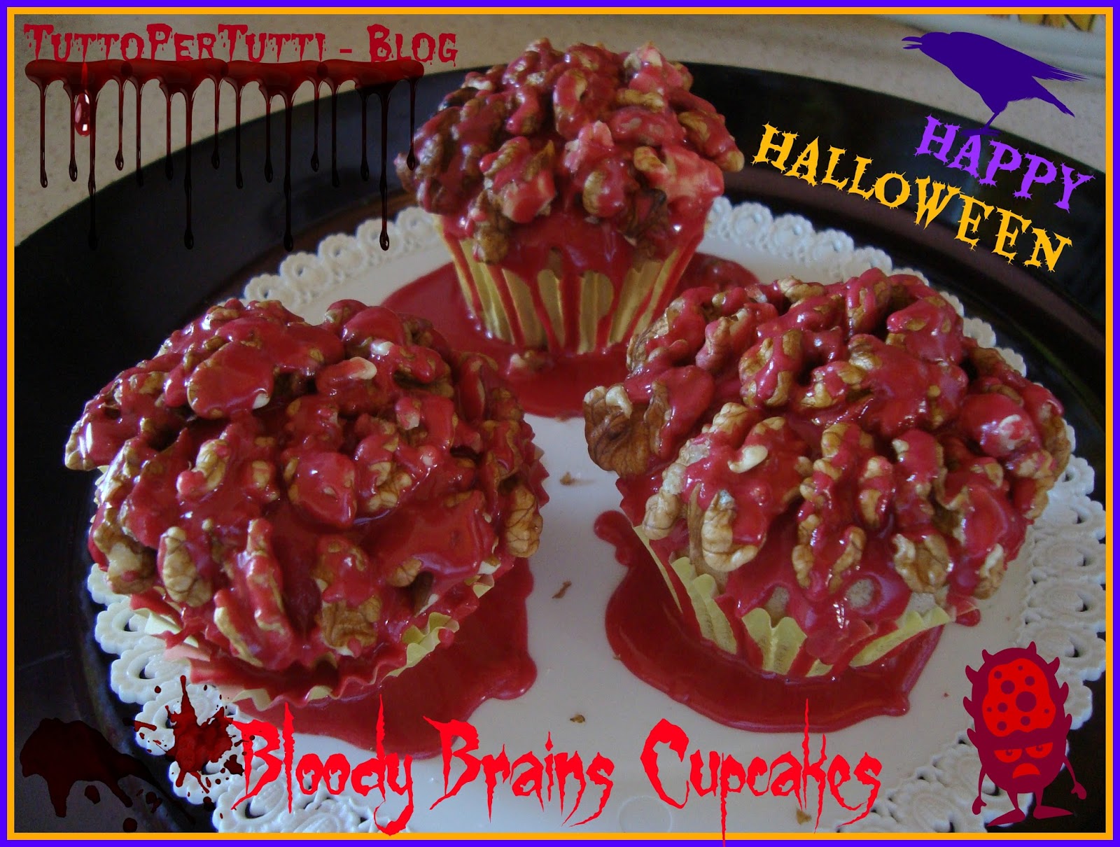 Bloody brains cupcakes – speciale haloween