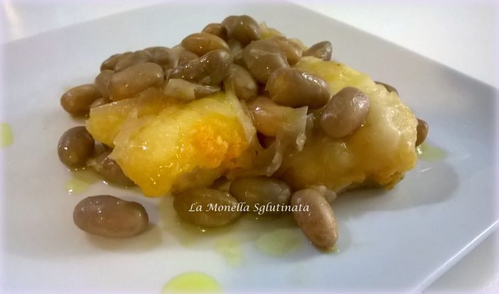 Bocconcini di baccalà fritto con fagioli borlotti