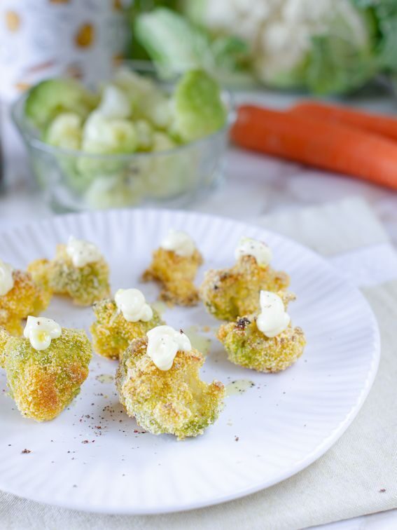 Bocconcini di cavolfiore impanati cotti al forno