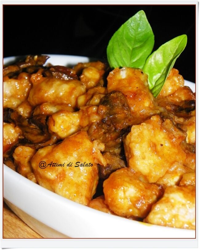 Bocconcini di maiale con funghi e ‘nduja