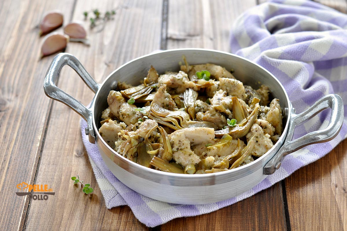 Bocconcini di pollo ai carciofi