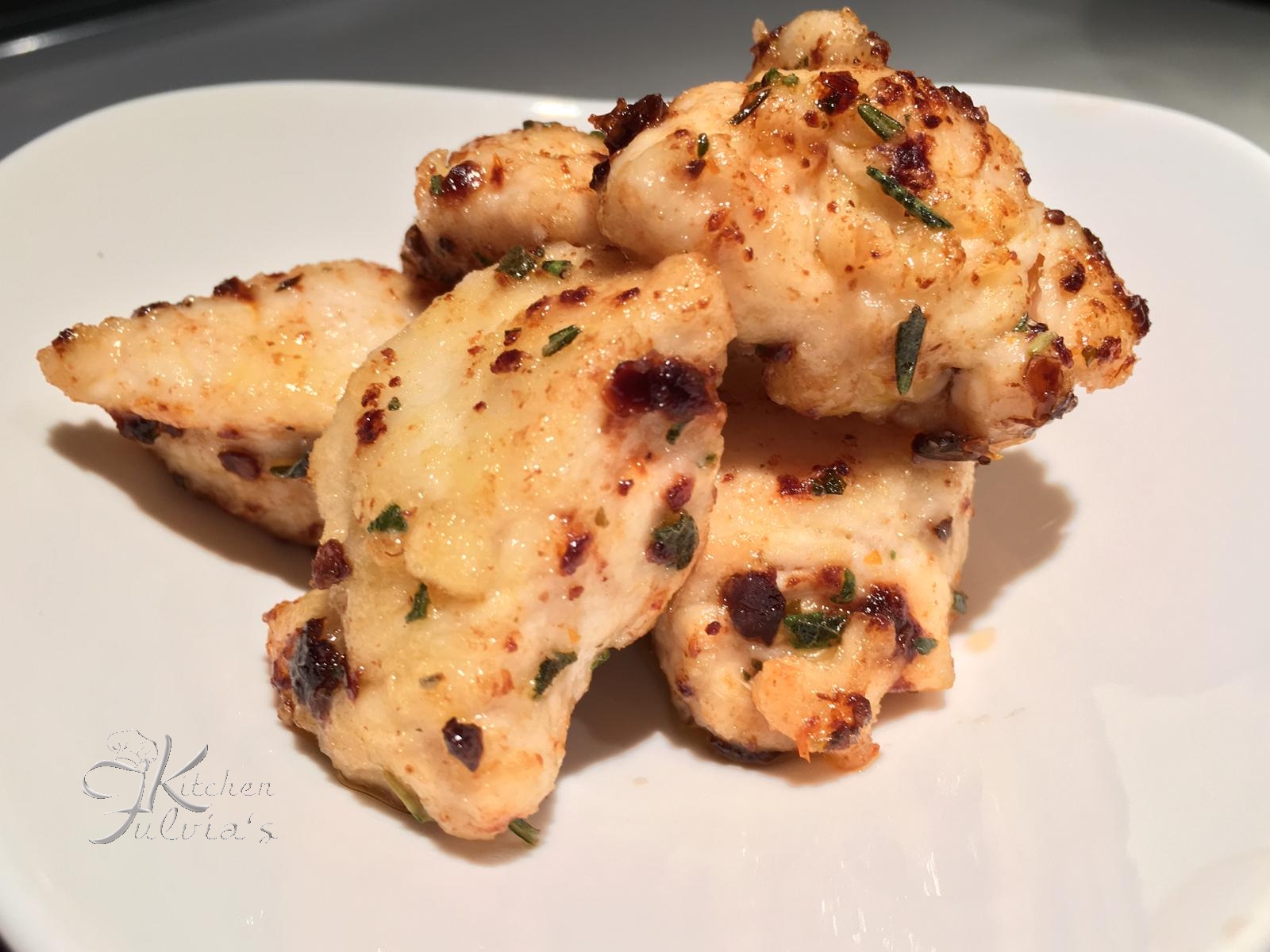 Bocconcini di pollo al pesto di pomodori secchi