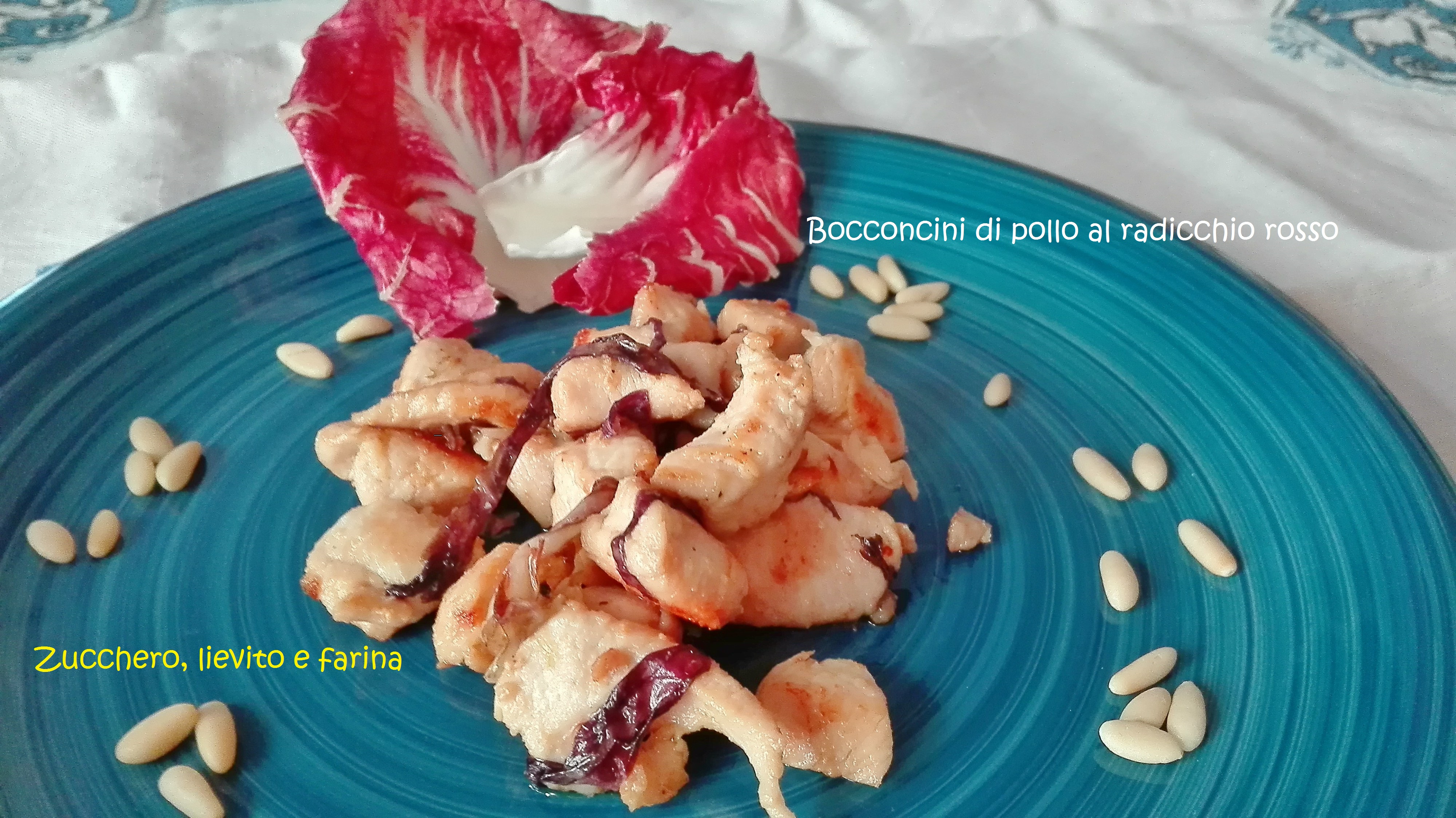Bocconcini di pollo al radicchio rosso