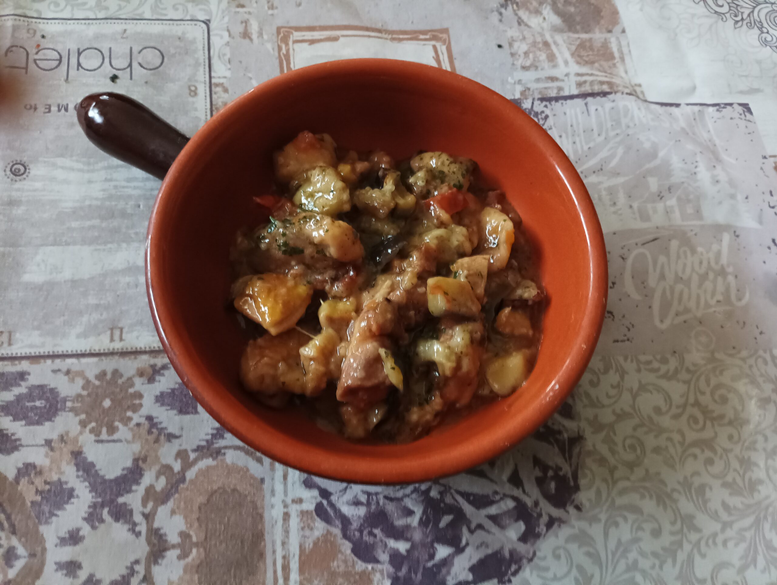 Bocconcini di pollo alle melanzane
