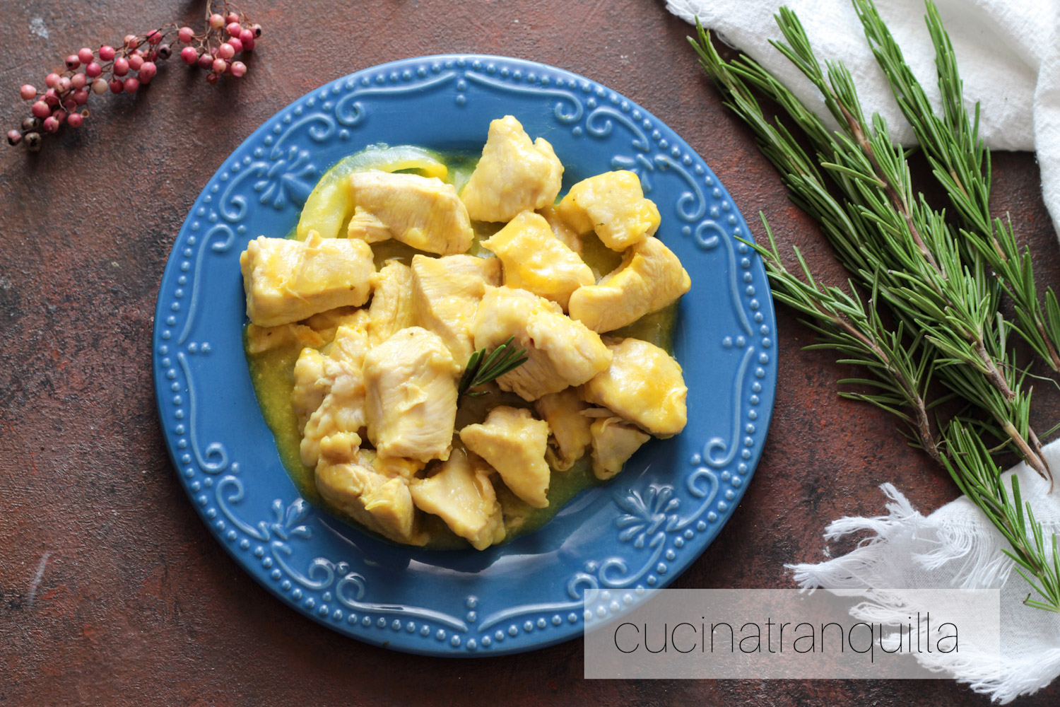 Bocconcini di pollo allo spumante con zafferano