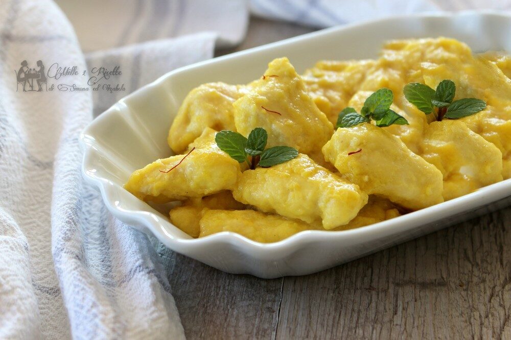 Bocconcini di pollo cremosi allo zafferano