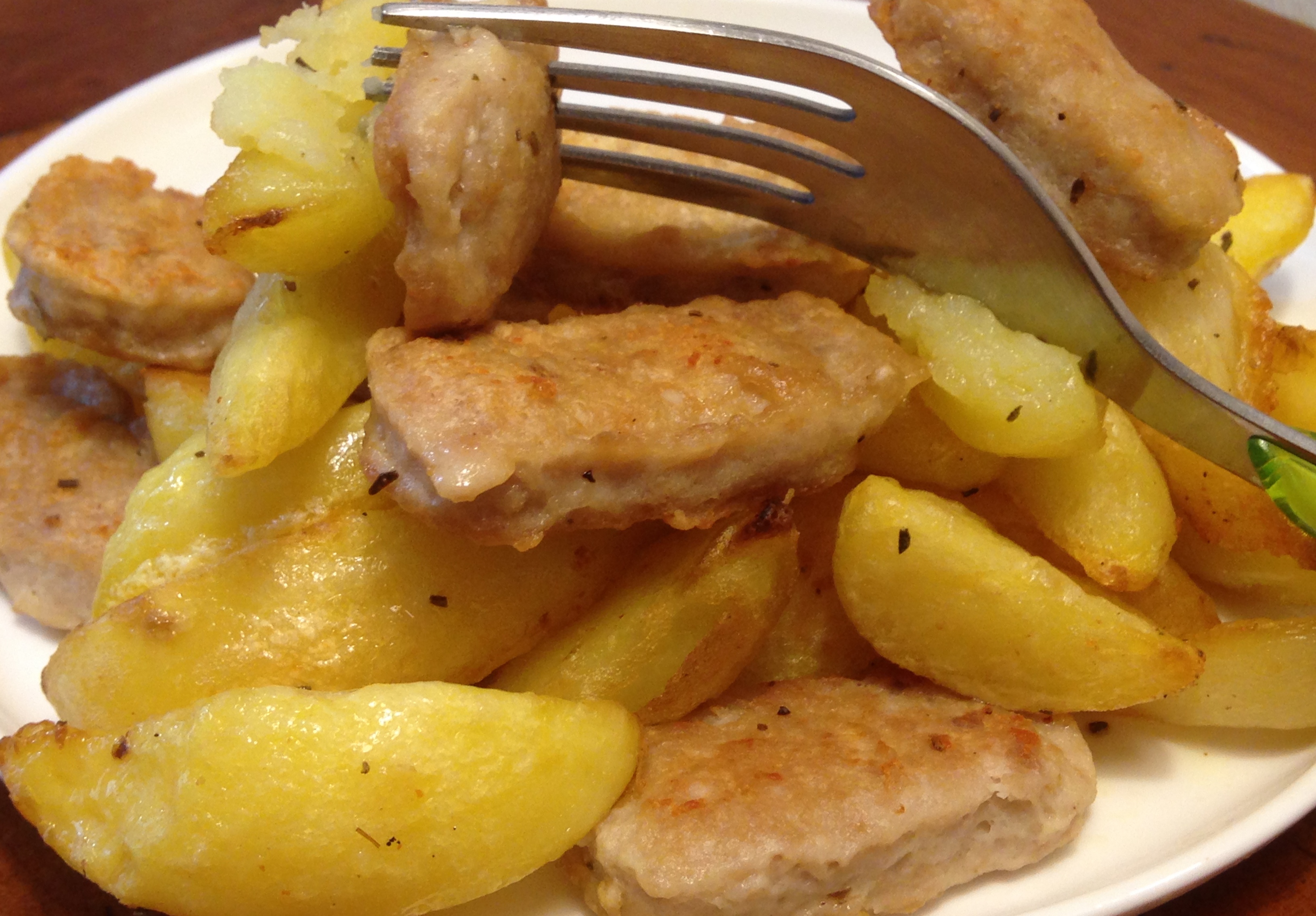 Bocconcini di pollo croccanti con patate