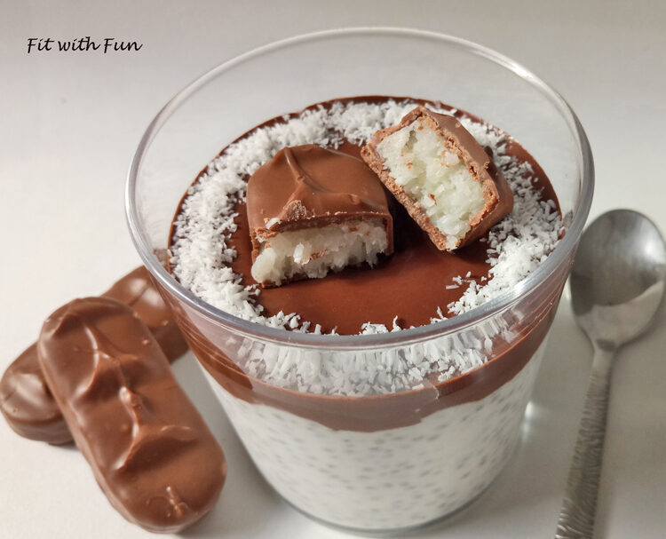 Bounty chia pudding proteico e low carb