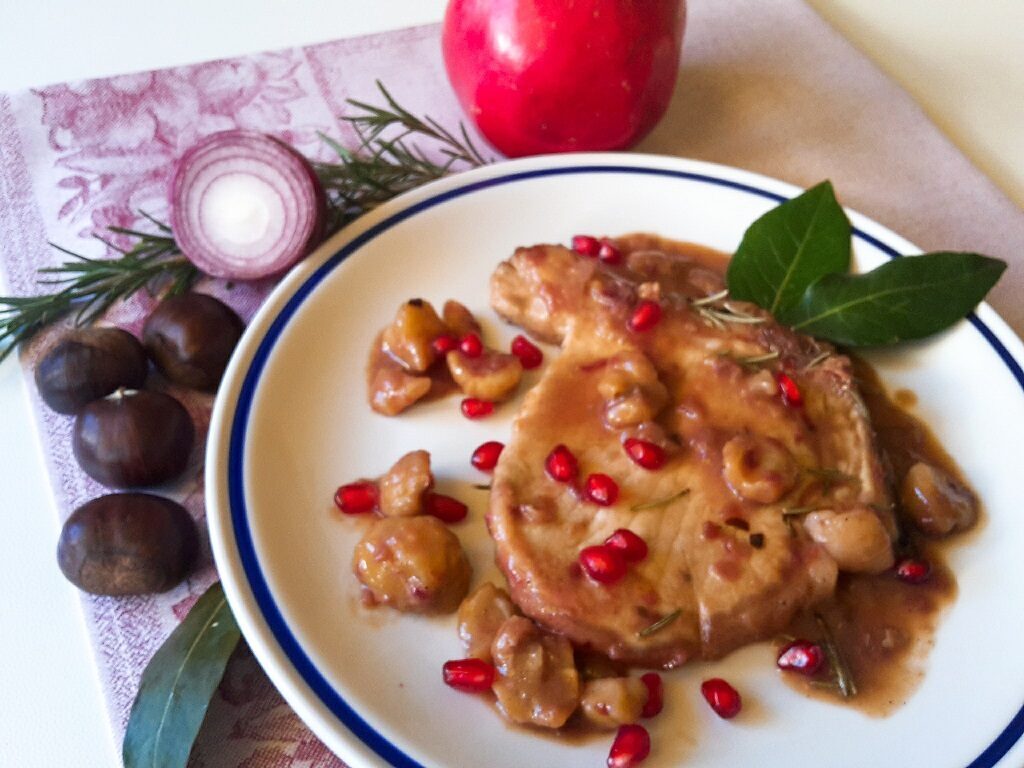 Braciole con castagne e melograno, sapori d’autunno
