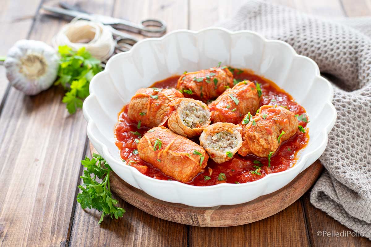 Braciole ripiene al sugo