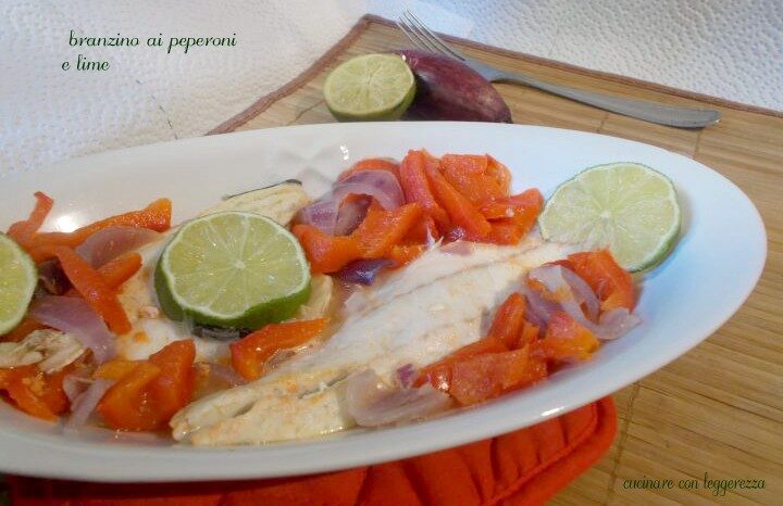 Branzino ai peperoni e lime