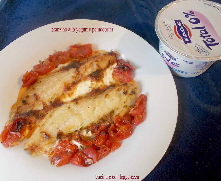 Branzino allo yogurt e pomodorini