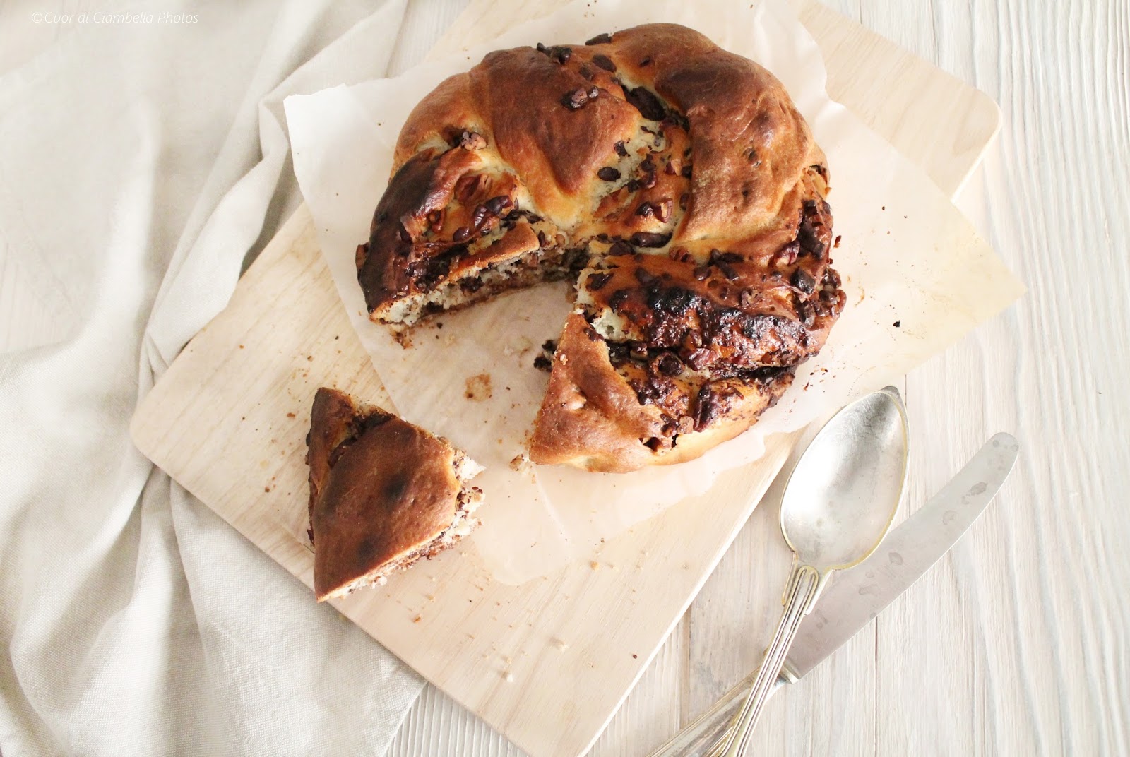 Brioche cioccolato, noci pecan e sciroppo d’acero