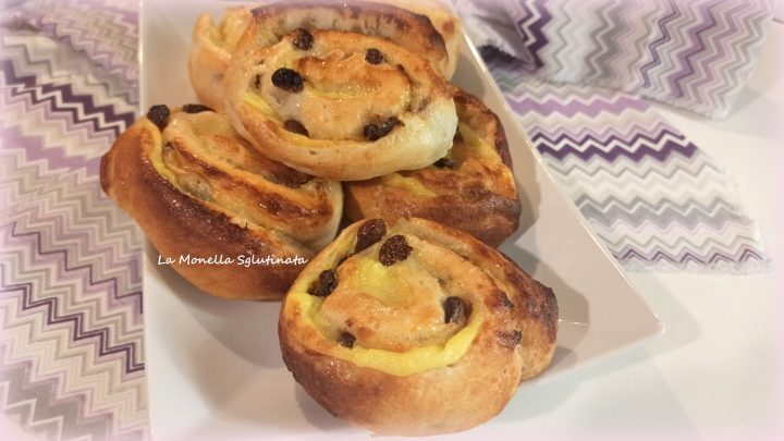 Brioches danesi con crema e uvetta senza glutine