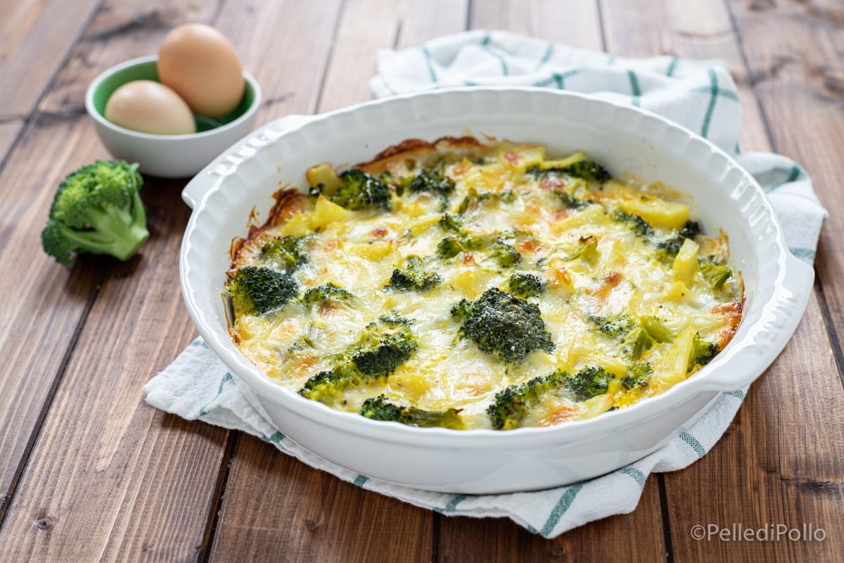 Broccoli al forno con formaggio e patate
