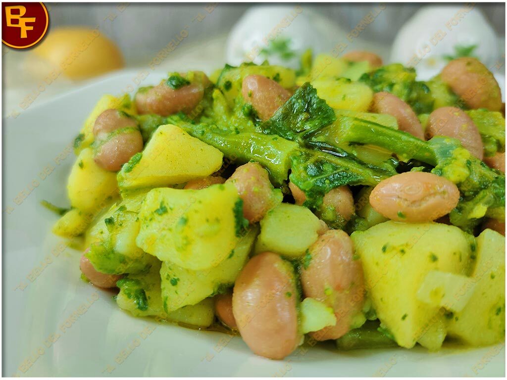 Broccoli con patate e fagioli