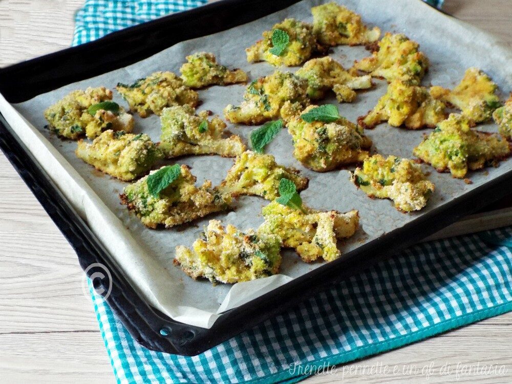 Broccolo panato al forno pecorino e menta