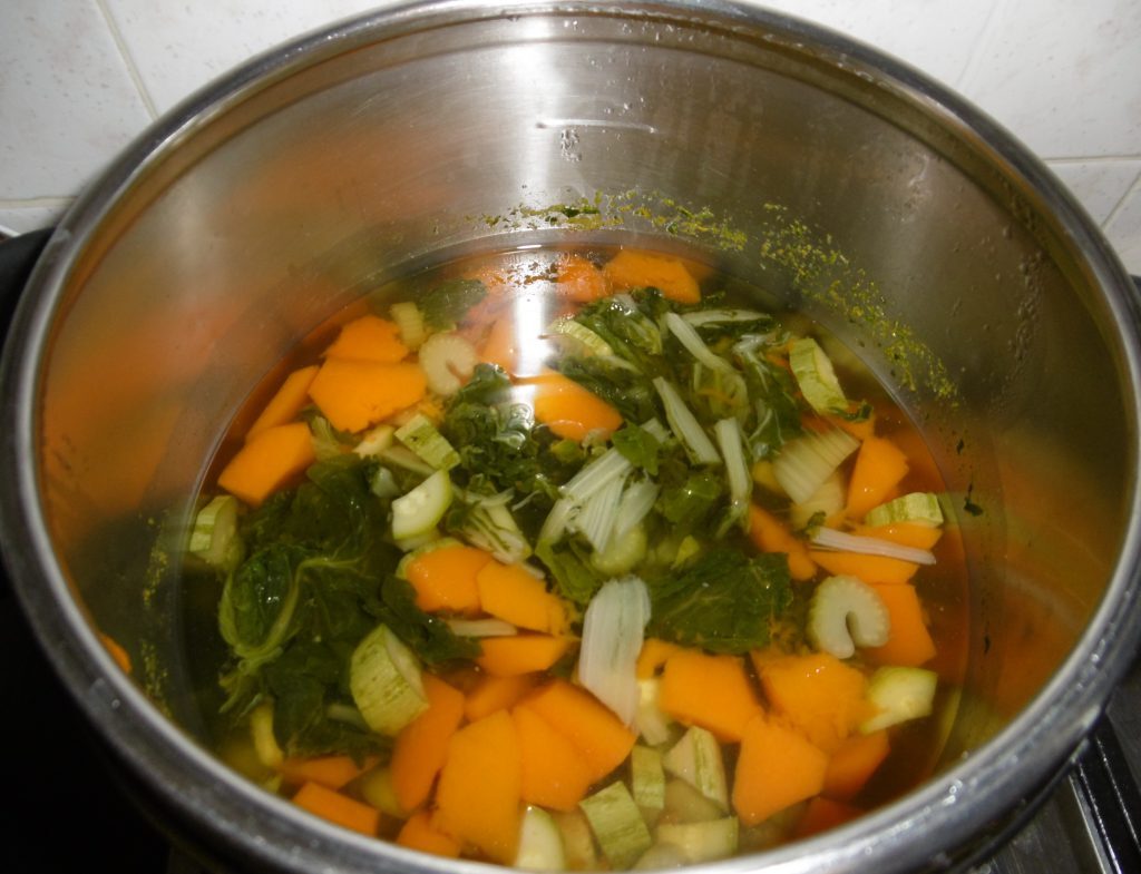 Brodo di verdure in pentola a pressione