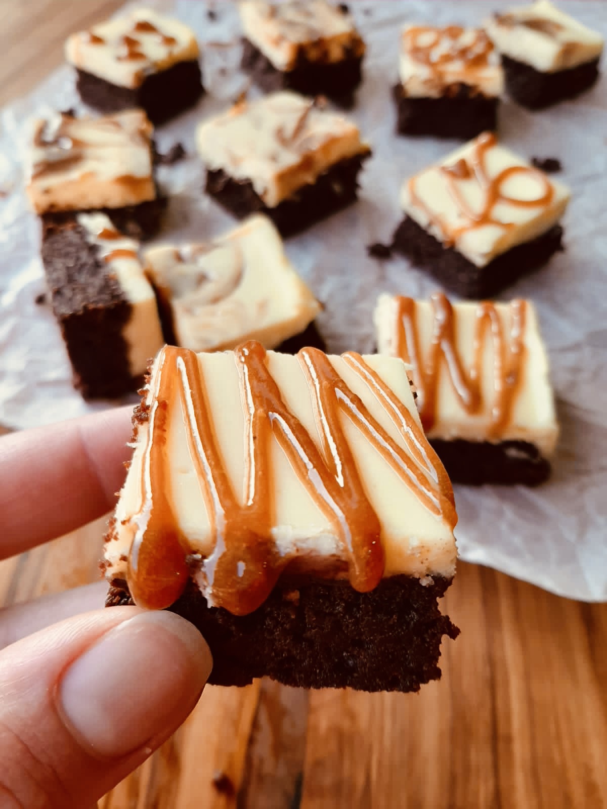 Brownies cheesecake con dulce de leche
