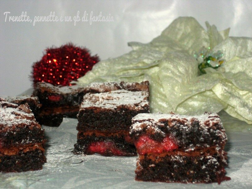 Brownies lamponi e cioccolato