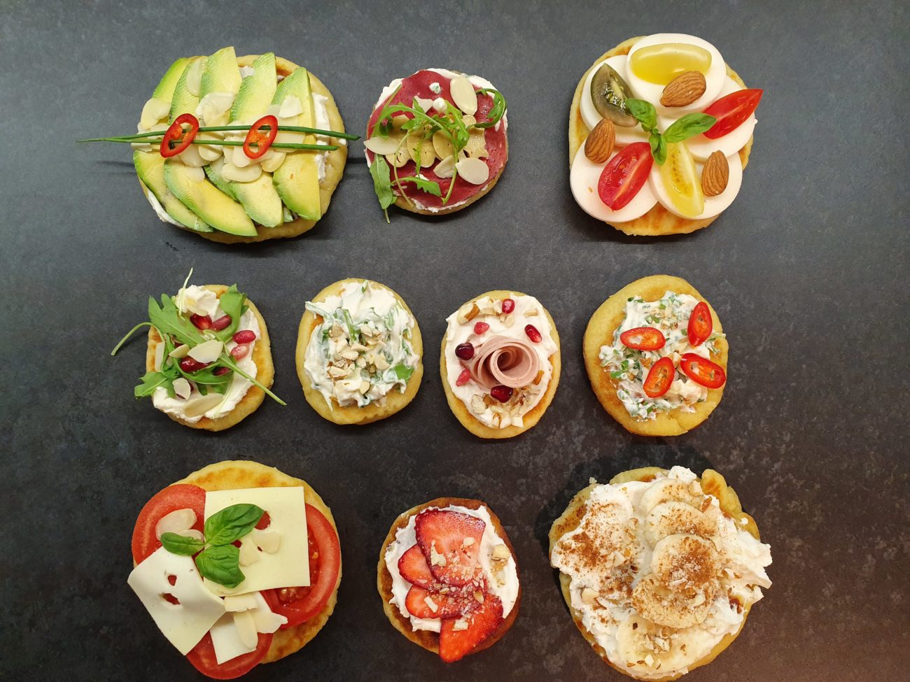 Brunch vegano con tigelle di riso