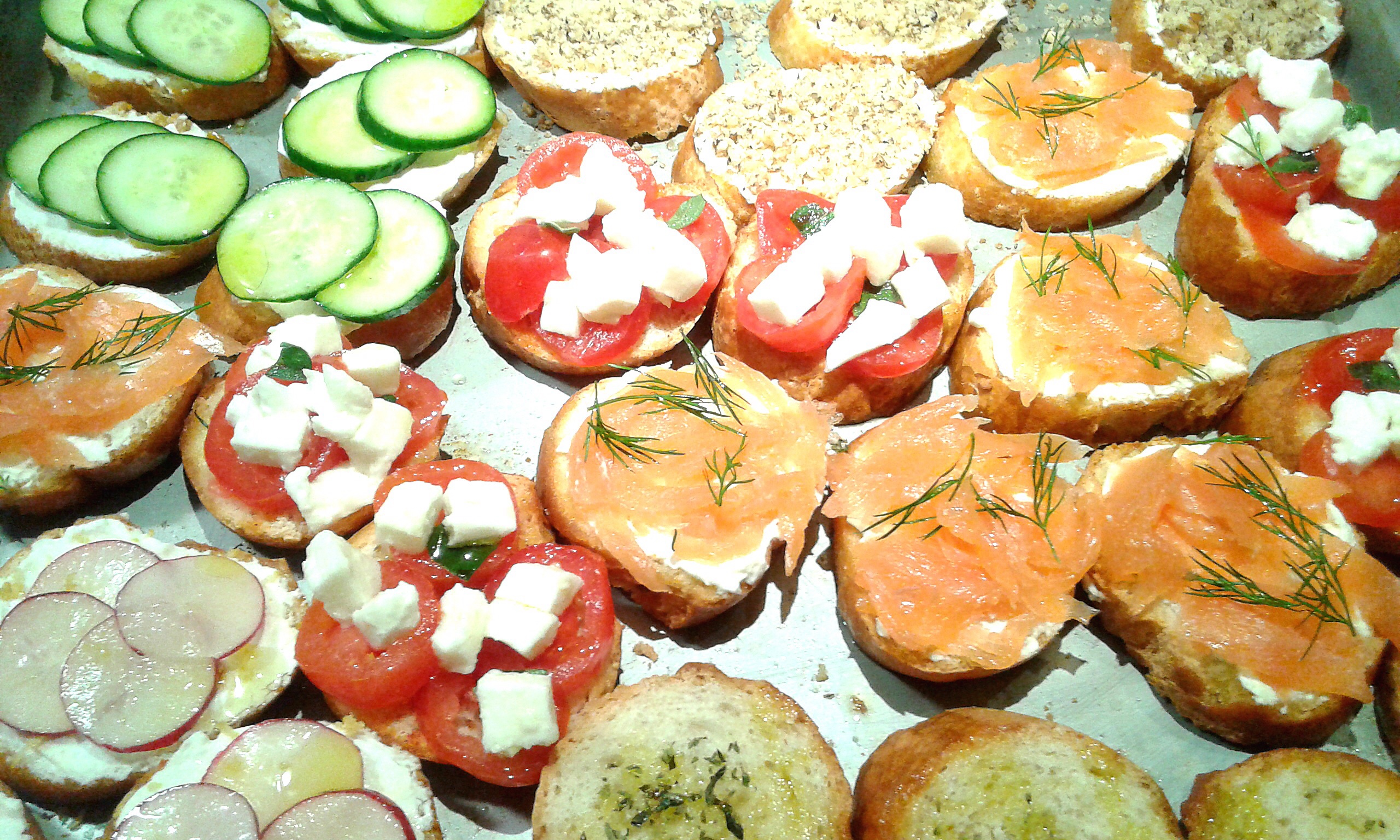 Bruschette per piatti di pesce