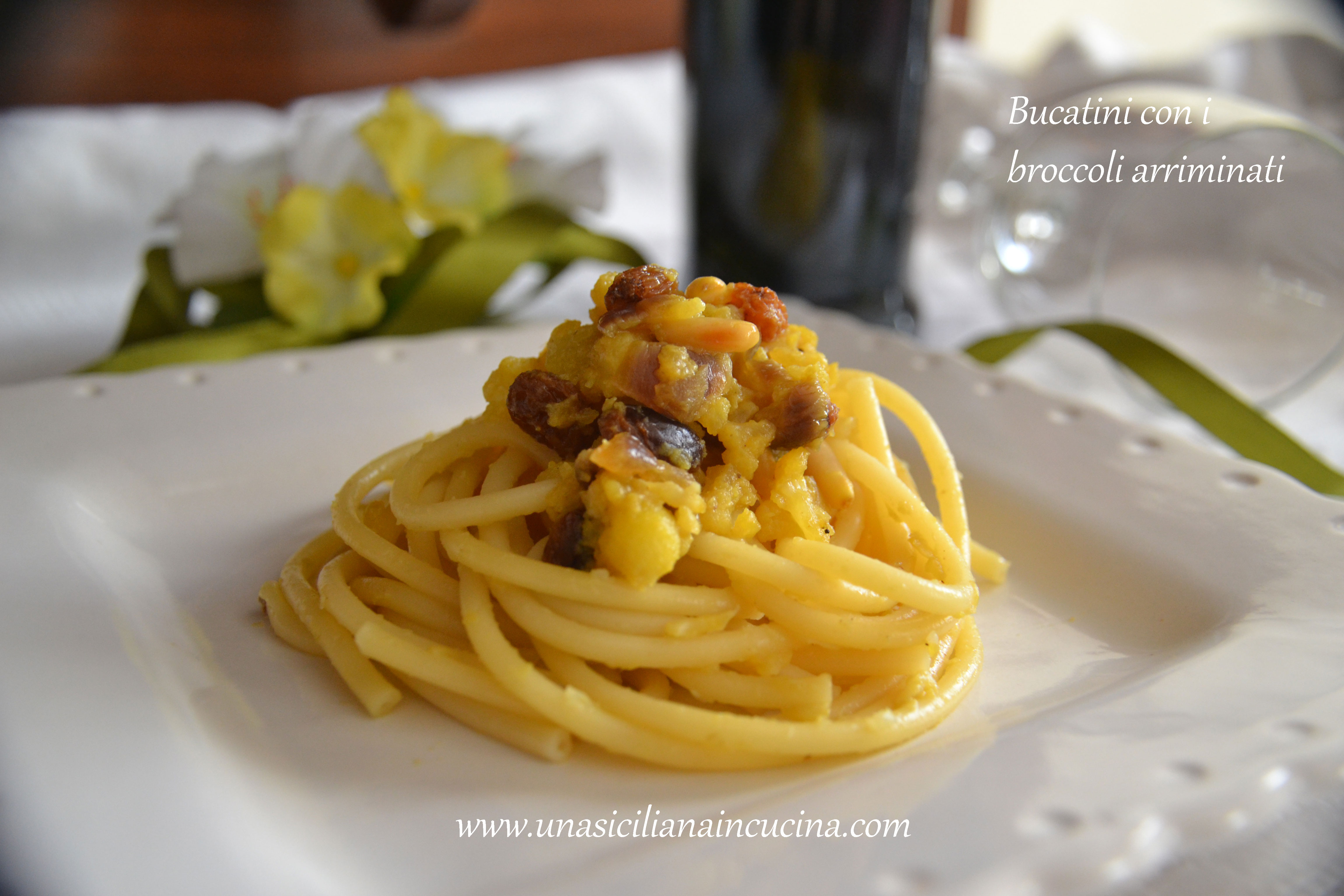Bucatini con broccoli arriminati