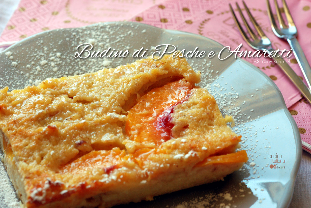 Budino alle pesche e amaretti