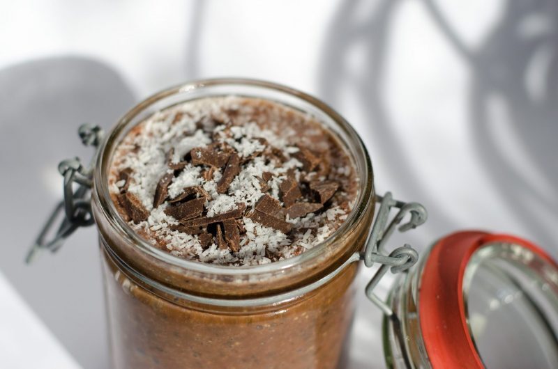 Budino di chia proteico al cioccolato