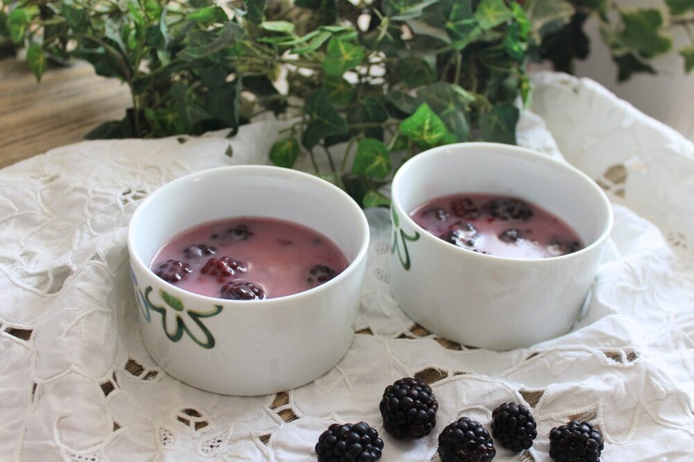 Budino di latte di riso alle more