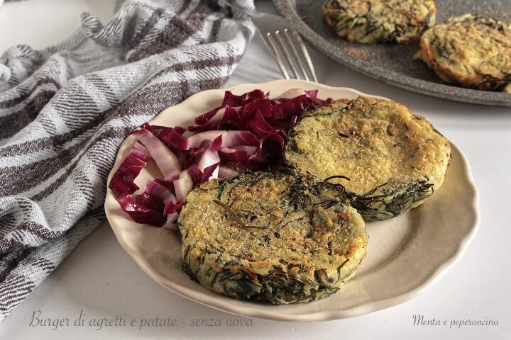 Burger di agretti e patate senza uova