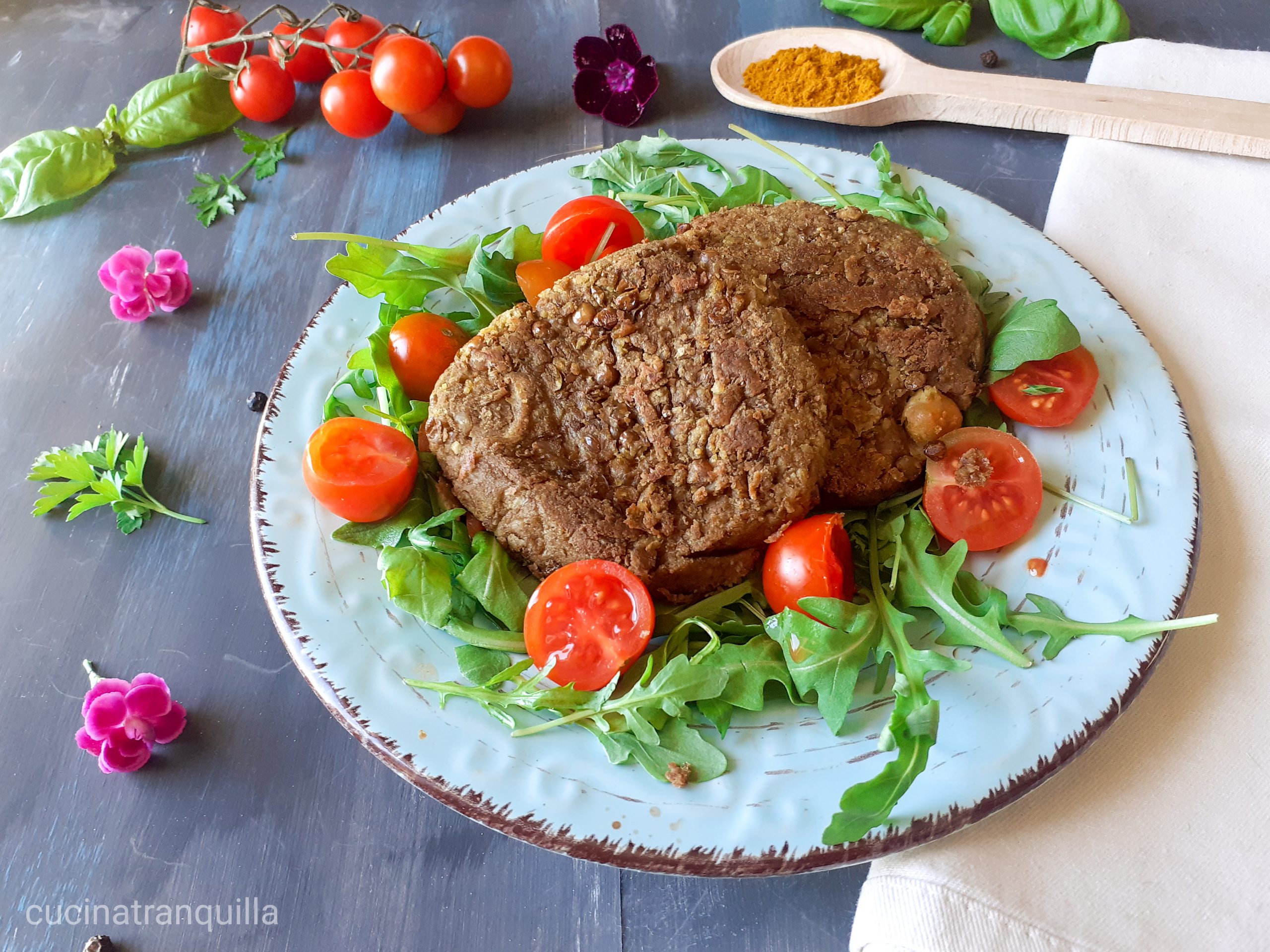 Burger di ceci e lenticchie