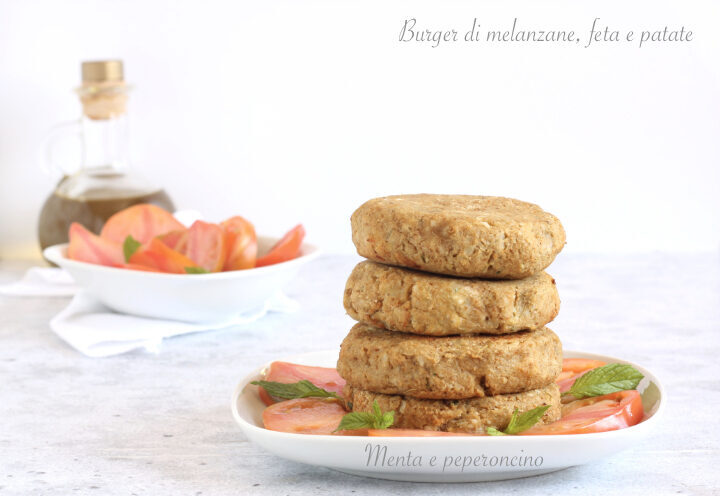 Burger di melanzane feta e patate