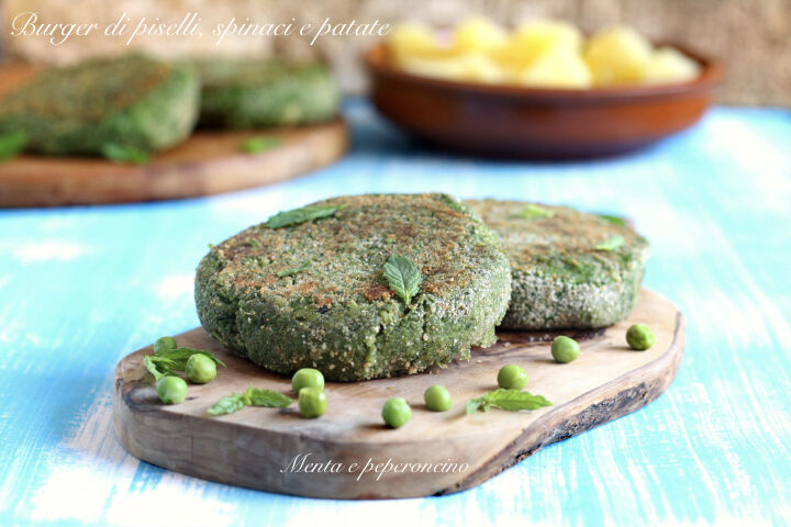 Burger di piselli, spinaci e patate