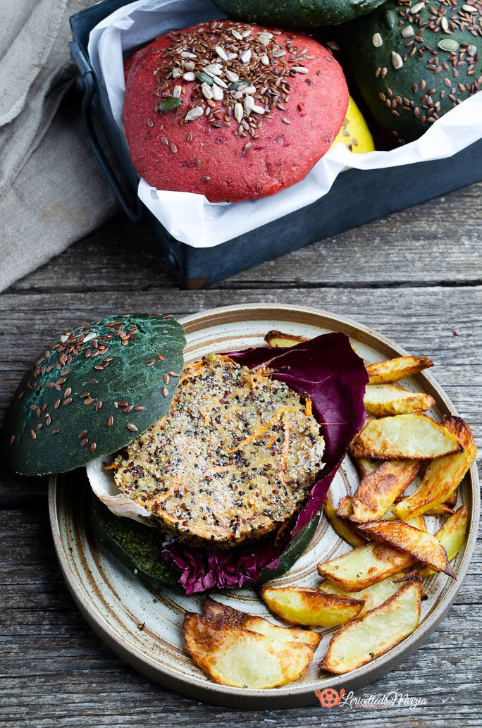 Burger di quinoa tonno e carote al forno