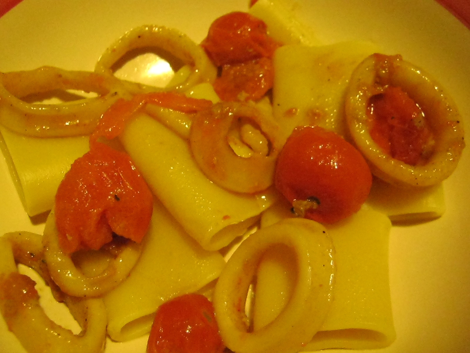 Calamarata con anelli di totano