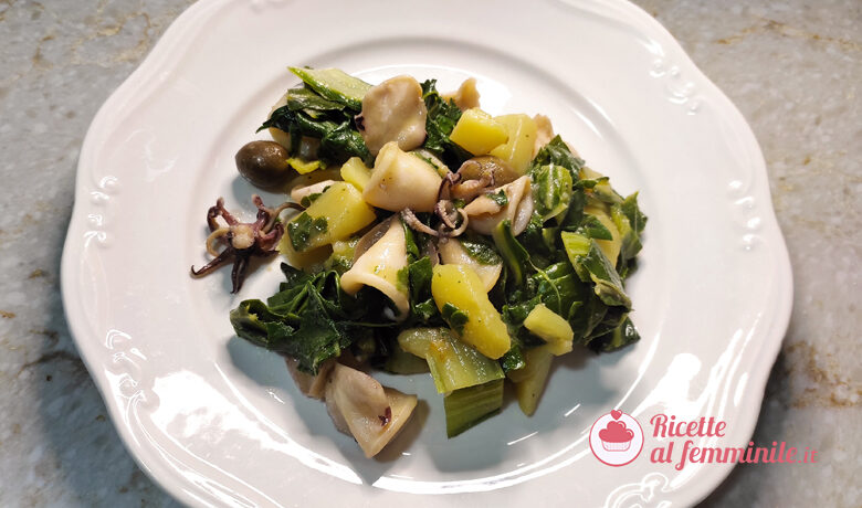 Calamari con bieta e patate