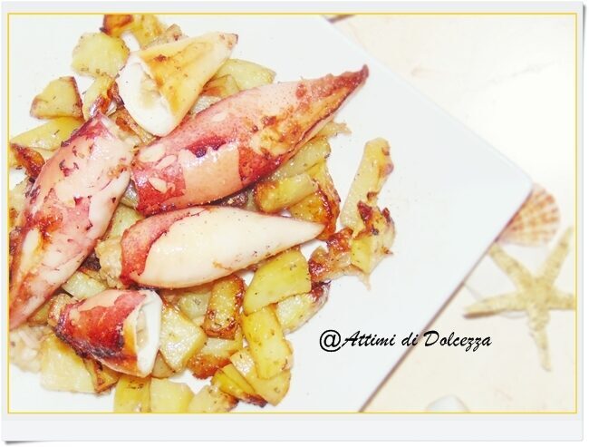 Calamari ripieni al forno con patate