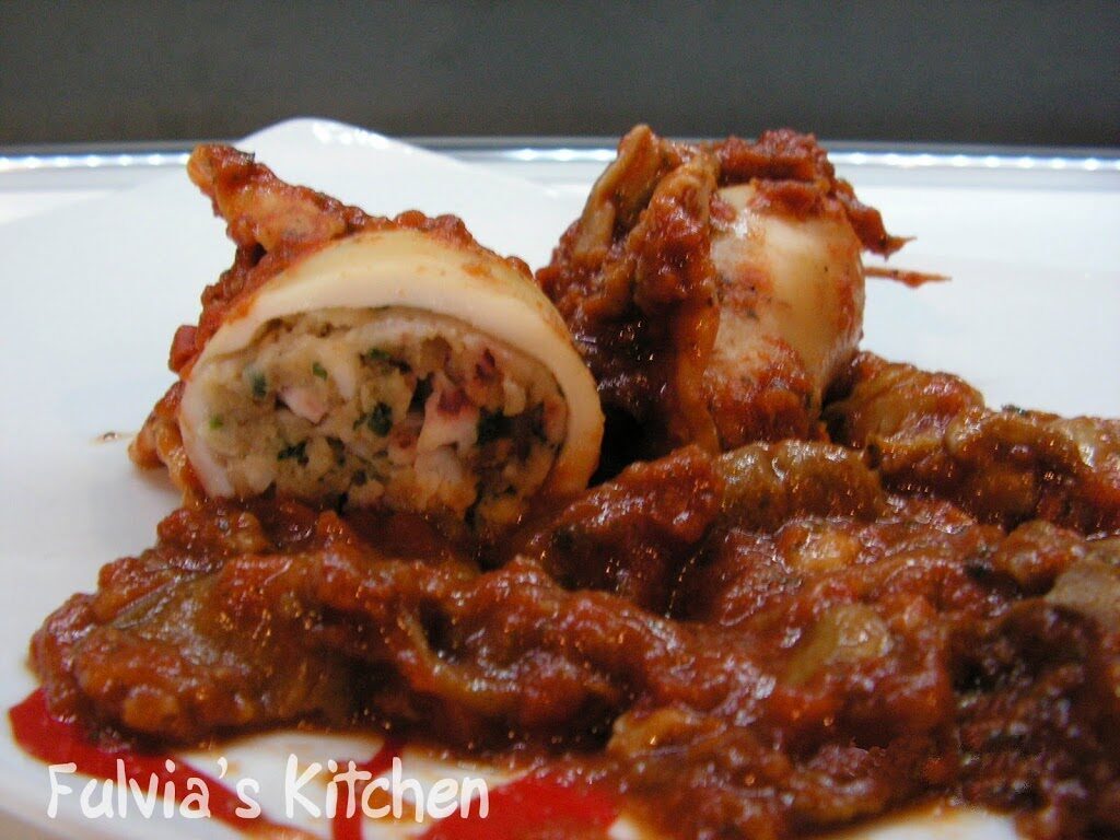 Calamari ripieni con porcini