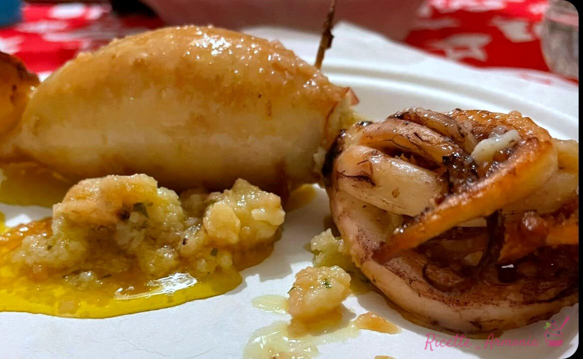 Calamari ripieni di gamberi