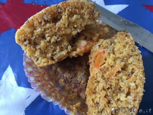 Camille vegane, ovvero muffin con carote e mandorle con il cuco moulinex