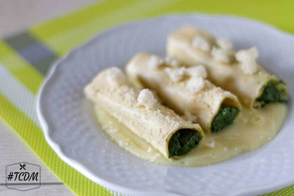 Cannelloni con crema leggera di zenzero e crostini