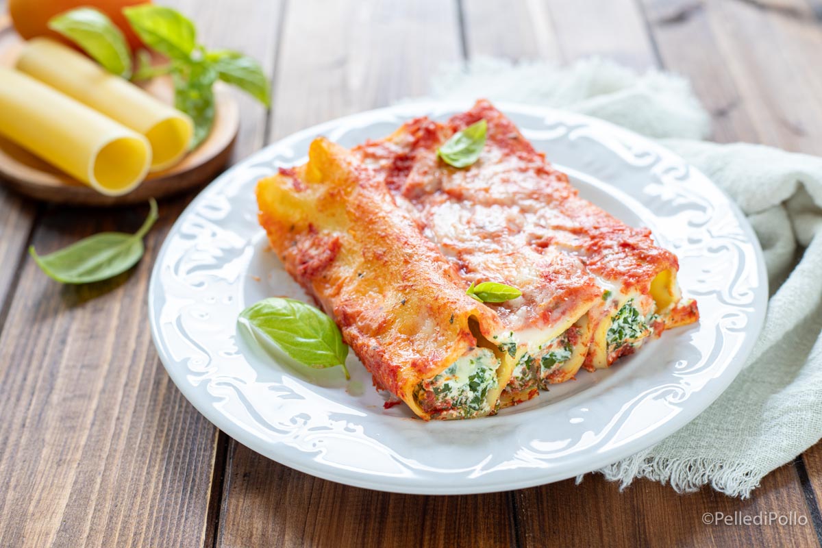 Cannelloni con ricotta e spinaci
